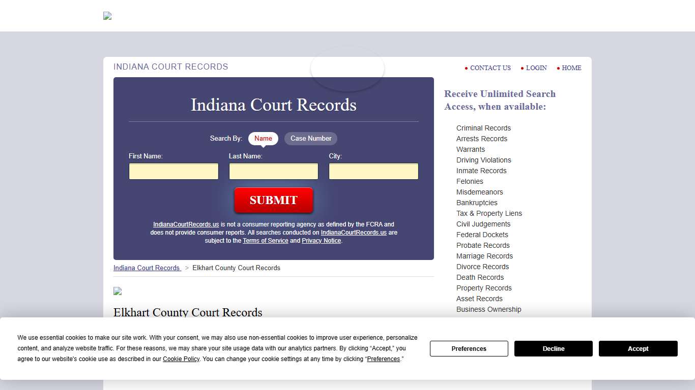 Elkhart County Court Records | IndianaCourtRecords.us