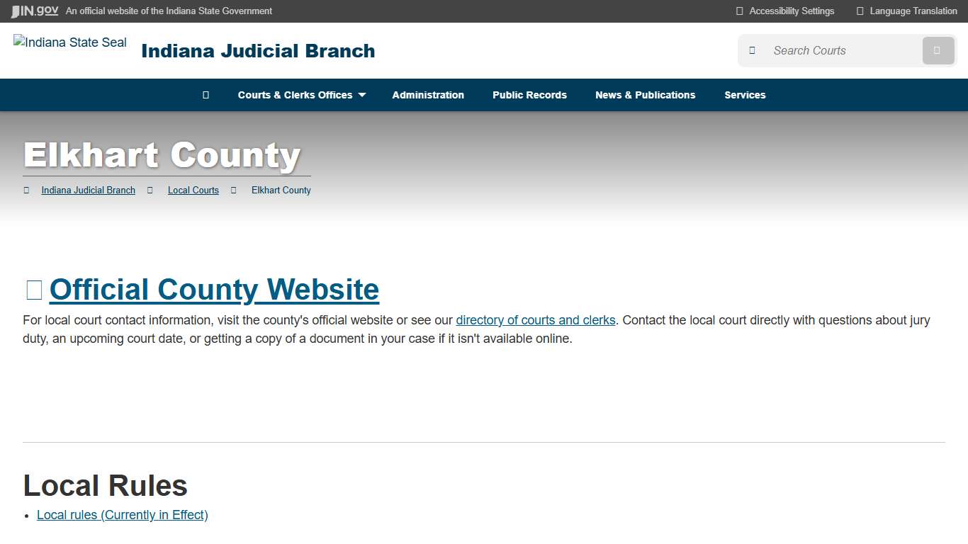 Indiana Judicial Branch: Elkhart County
